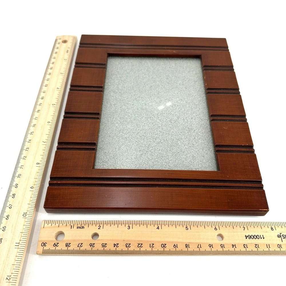 Wooden Photo Frame Dark Brown 5x7 Tabletop Display Stand Up Country‎